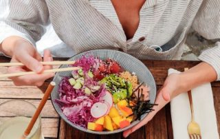 Balanced meal representing essential breastfeeding nutrition.