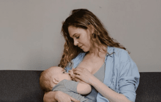 Breastfeeding an infant.